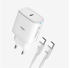Resim Linktech C307 Safe Type-C Kablolu 20W Hızlı Şarj Cihazı Beyaz 