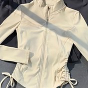 Resim Kadın Ceketi - Yüksek Yaka, Şık Slim Fit Dış Giyim, Yarı Saydam Uzun Kollu Katmanlı Üst Parça, Günlük Kıyafetler İçin Bej Renkli, Orta Esneklikte Kumaş (Makinede Yıkanabilir) - İlkbahar/Yazlık, İpli Detaylar, Hafif ve Esnek Kumaş, Yazlık Üst 