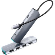 Resim JEYI Type-C to (4K/60Hz UHD HDMI 3xUSB 3.0 TF/MicroSD 3.5mm Ses Çıkışı USB Type-C PD 60W) 8in1 HUB Dönüştürücü Çevirici Adaptör 