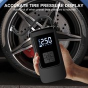 Resim 1pc Kablosuz Hava Kompresörü ve Şişirme Cihazı, Taşınabilir Elektrikli Lastik Şişirme Pompası, Çok Fonksiyonlu Araba, Motosiklet, Bisiklet, Spor Topları, USB Şarj, 18650 Lityum Batarya, ABS Malzeme, Otomatik Çalışma, ≤36V - Siyah 