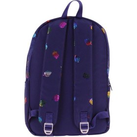 Resim Kaukko Shine Üç Bölmeli Lacivert Yaprak Desenli Sırt Çantası - K1778 Lacivert 