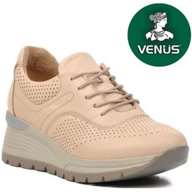 Resim Venüs Alpenus Hakiki Deri Ortopedik Oxford Kadın Aır-flow Taban Klasik Ayakkabı Bej 