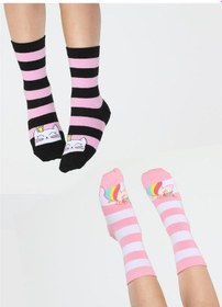 Resim Casabony Cat&unicorn 2'li Paket Kız Çocuk Çorap-desenli 