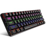 Resim Hxsj L800 Üç Modlu Mekanik Klavye 61 Tuş Rgb Klavye Bt5.0/2.4g/usb Kablolu Bağlantı Desteği Mavi Anahtarlar Siyah 
