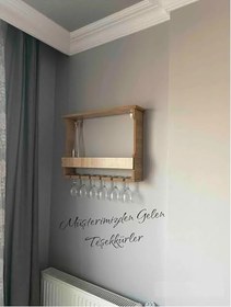 Resim Rustik Ahşap Şaraplık İcki Bar Standı Mutfak Stand 