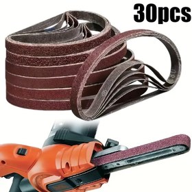 Resim 30'luk Alüminyum Oksit Zımpara Bantları, 60/80/120/150/180/240/500 Grit, Kağıt Malzeme, Ahşap Zımparalama ve Tesviye İçin 