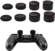 Resim PS5, PS2, PS3, PS4 Xbox 360, Wii U Controller için 1 Adet 8'li Başparmak Tutacağı Thumbstick Seti, Siyah 