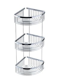 Resim Paslanmaz Pirinç Üçlü Oval Şampuanlık Krom 20x20 Krom 