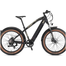 Resim Kron Loop Cruiser 26" Elektrikli Fat Bike Bisiklet 17' Elektrikli Bisiklet 7 Vites Siyah Kahverengi 