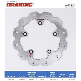 Resim Honda Nc 700-750 Bmw G 310 R Gs Dalgalı Arka Fren Diski 2014-2025 