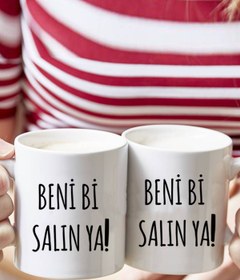 Resim Procity Beni Bi Salın Ya Esprili Ikili Beyaz Kupa Bardak 