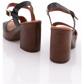 Resim Dgn 2004 Kadin Topuklu Sandalet Siyah 