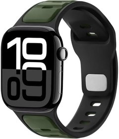 Resim Sneezy Apple Watch 42mm 44mm 45mm S10 46mm Ultra 49mm İle Uyumlu Çift Renkli Spor Silikon Kordon Nefes Alabilir 