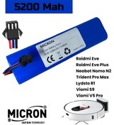 Resim Micron Roidmi Eve,roidmi Eve Plus,neabot Nomo N2,trident Pro Max ,lydsto R1,viomi S9,v5 14.4v 5200 Mah Pil 