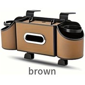 Resim Xuweiwei A-brown Universal Araç Çok Fonksiyonlu Saklama Kutusu Koltuk Arkası Organizatörü Ve Bardaklık 