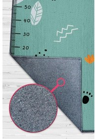 Resim Homshtag Oğlum Büyüyor Metreli Yeşil Çocuk Odası Halısı Minimal Çocuk Halısı Çok Renkli 