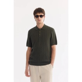 Resim AVVA Erkek Haki Polo Yaka Düğmeli Soft Touch Regular Fit Triko T-Shirt A61Y5020 