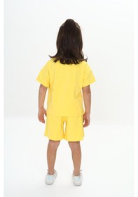 Resim Toontoy Kids Toontoy Kız Çocuk Ördek Baskılı Şortlu Takım Koyu Sarı 