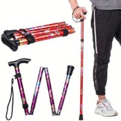 Resim Unisex Ayarlanabilir & Katlanabilir Yürüyüş Bastonları - Ergonomik Tutuşlu Hafif Teleskopik Yürüme Çubukları, Yaşlılar ve Doğa Severler İçin Taşınabilir Destek Bastonları, Dayanıklı Tasarım, İdeal Hediye 