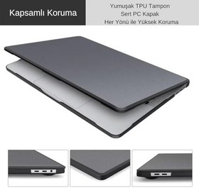 Resim McStorey MacBook Air 13.6 Uyumlu Outdoor Shockproof Rugged Hard Case TPU Bumper Anti-Fingerprint Drop Protection Cover Uyumlu M4 A3240 M3 A3113 M2 A2681 Siyah 