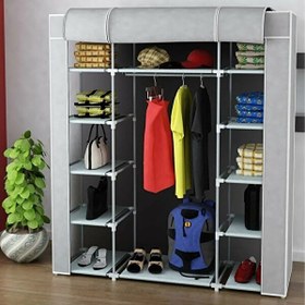 Resim Reyo Teknor Çift Yandan Raflı Bez Dolap Gri 