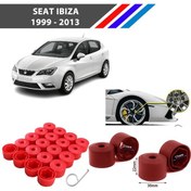 Resim Otozet - Seat İbiza Bijon Civata Kapağı Kırmızı Renk 20 Adetli Set 17mm 1k06011739b9 