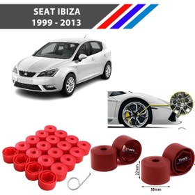Resim Otozet - Seat İbiza Bijon Civata Kapağı Kırmızı Renk 20 Adetli Set 17mm 1k06011739b9 