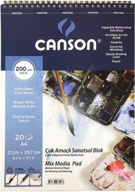 Resim Canson Mix Media Spiralli Çizim Defteri 200G A4 20 Yaprak 