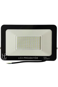 Resim Hazar Led 12-24 Volt 100 Watt Tablet Projektör Beyaz SMD Led Projektör 
