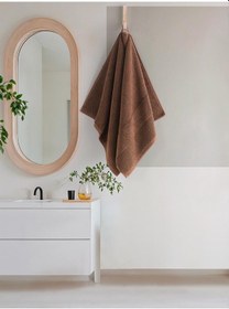 Resim Cotton %100 Banyo Havlusu 50x90 Cm Koyu Kahverengi 