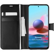 Resim Microsonic Xiaomi Redmi Note 10s Kılıf Delux Leather Wallet Siyah 