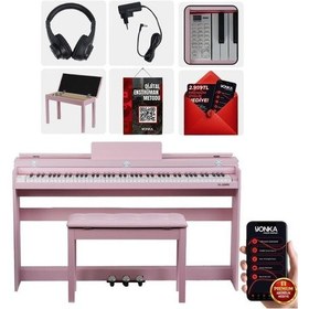 Resim Rennes Cl-228pk Tuş Hassasiyetli 88 Tuş Dijital Piyano Pembe 
