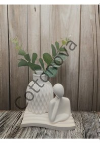 Resim Cottonova C40 Dekoratif Vazo Ve İnsan Figürü 