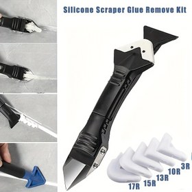 Resim 7'si 1 Arada Silikon Kazıyıcı & Mastik Sökme Aracı Seti - Mastik Bitirici, Derz Düzleştirici ve Küf Temizleme Kiti Mutfak, Banyo, Oturma Odası İçin 