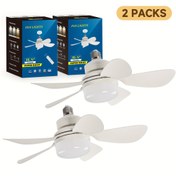 Resim 2 adet E27/E26 Soketli Fan Işık, Uzaktan Kumandalı, Ayarlanabilir Hava Akışı, Sessiz Tavan Fanı Avize - LED, 41.91cm Süper Parlak, Enerji Verimli Yatak Odası, Oturma Odası, Mutfak, Garaj İçin - 5-10 sqm Odalar, Yatak Odası Tavan Fanı | Modern Tavan Fanı | Ayarlanabilir Fan Hızı 
