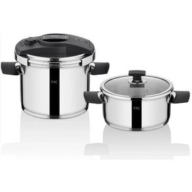 Resim Taç Enio 4-6 Litre Düdüklü Tencere Seti Siyah - Siyah 