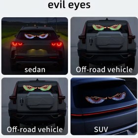 Resim 2 adet Şeytan Gözü Araba LED Işıkları - USB Güçlü Kablosuz Atmosfer Işıkları 11 Mod, 1 Sabit +10 Parlaklık, Serin Araç Gösteri Işıkları Arabalar, Kamyonlar, SUV'lar, Kamyonlar Dekoratif Işıklar, Şık Işık Tasarımı, Yüksek Kaliteli Aydınlatma 