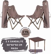 Resim Bag The Joy Ahşap Katlanır Masa Sandalye Seti Antrasit Iskelet Koyu Grı Kılıf 50x50x50 Antrasit Masa 