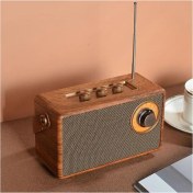 Resim Retro ve Modern Radyo, Usb, Bluetooth ve Fm Fonksiyonlarıyla Kahverengi 
