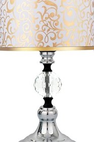 Resim MİNİMAL E-TİCARET & BİLGİ TEKNOLOJİLERİ Omega Crystal Silver Chrome Mini Abajur (Spiral Beyaz) 