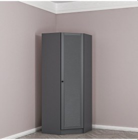 Resim Kale 1 Kapaklı Köşe Dolap Antrasit Mebran Panjur 190cm Antrasit 