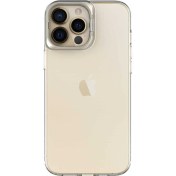 Resim Kzy Apple iPhone 13 Pro Max Kapak Lens Standlı Sararmaz Şeffaf Silikon Kılıf - Gold 