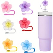 Resim 4/6 Adet Silikon Çiçek Toz Kapakları - Evrensel Uyum, Reçine Çiçek Tasarımı, Sevimli Pipet Kapakları, 40oz & 30oz Stanley Bardakları, İçecek Tumb 