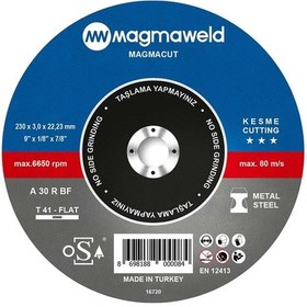 Resim Magmaweld Magmacut Kesme Taşı Düz 230x3.0x22 MM-813m123031-nk 