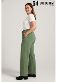 Resim Gd Goldoremi 34-030 Kadın Modal Çımalı Bol Paça Cepli Eşofman Altı Yeşil 