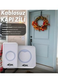 Resim Beyaz Kablosuz Su Geçirmez Kapı Zili Renkli 