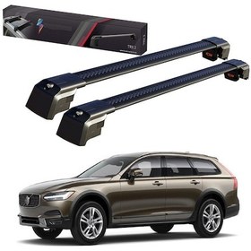 Resim Volvo V90 Eu 2017-sonrası Trx2 Carrier Kilitli Ara Atkı Taşıyıcı Tavan Barı Siyah 