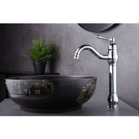 Resim İsaoğlu Yapı Gümüş Çanak Lavabo Bataryası Krom Lavabo Musluğu Polina Çanak Armatür Banyo Bataryası Gümüş 