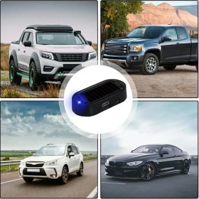 Resim MAİN SHOP 1 Adet Mavi Renk Uyumlu Güneş Enerjili Araba Güvenlik Işıkları, Alarm Ledi, USB Şarj Edilebilir 