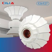 Resim 1/2/4 adet E27 Ampul Asma Lamba Tutucu 110V/220V Voltajlı Petal Şekilli Dairesel Sabit Taban Braketi, Basit Beyaz Somun Soketi, Ev, Ofis ve Endüstriyel Kullanım İçin Uygun 